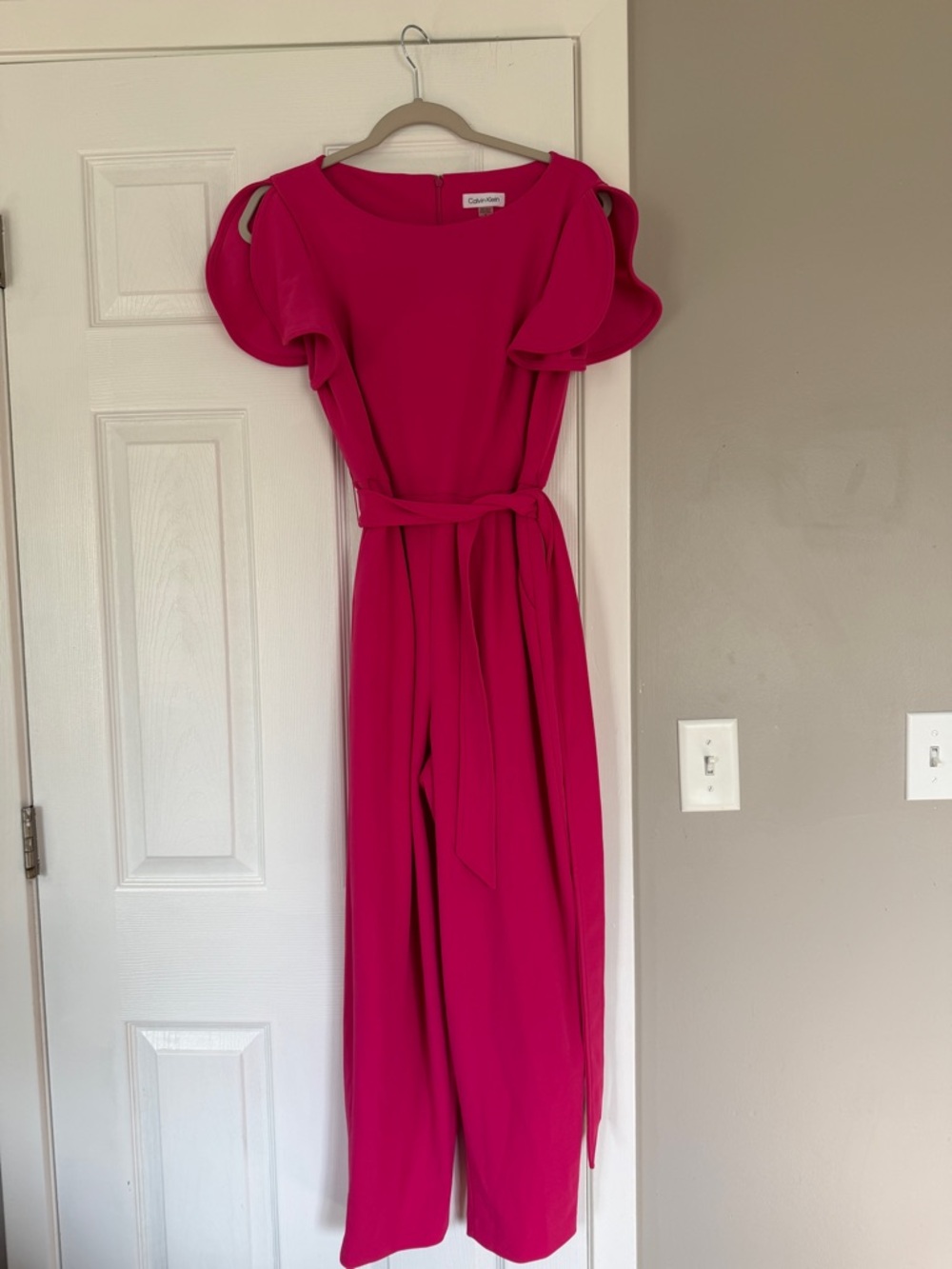 Calvin Klein Fuscia Pink Jumpsuit Tie Waist